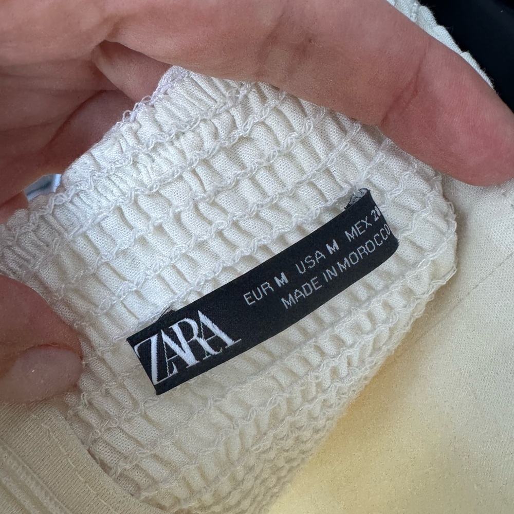 ZARA Off-Shoulder Ruffle Linen Mini Dress - Picture 5 of 6